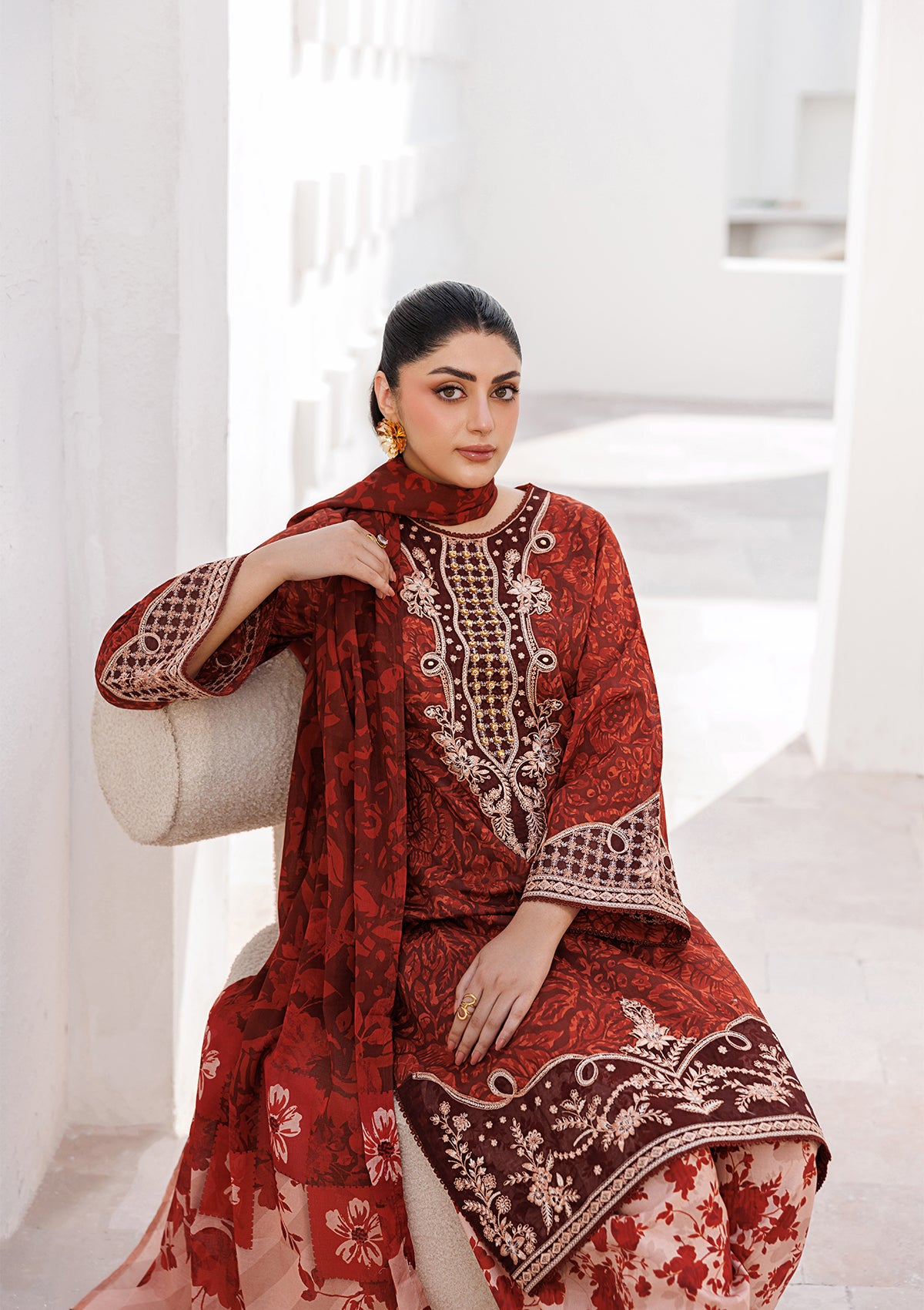 PRINTED EMB LAWN BT006810-RST