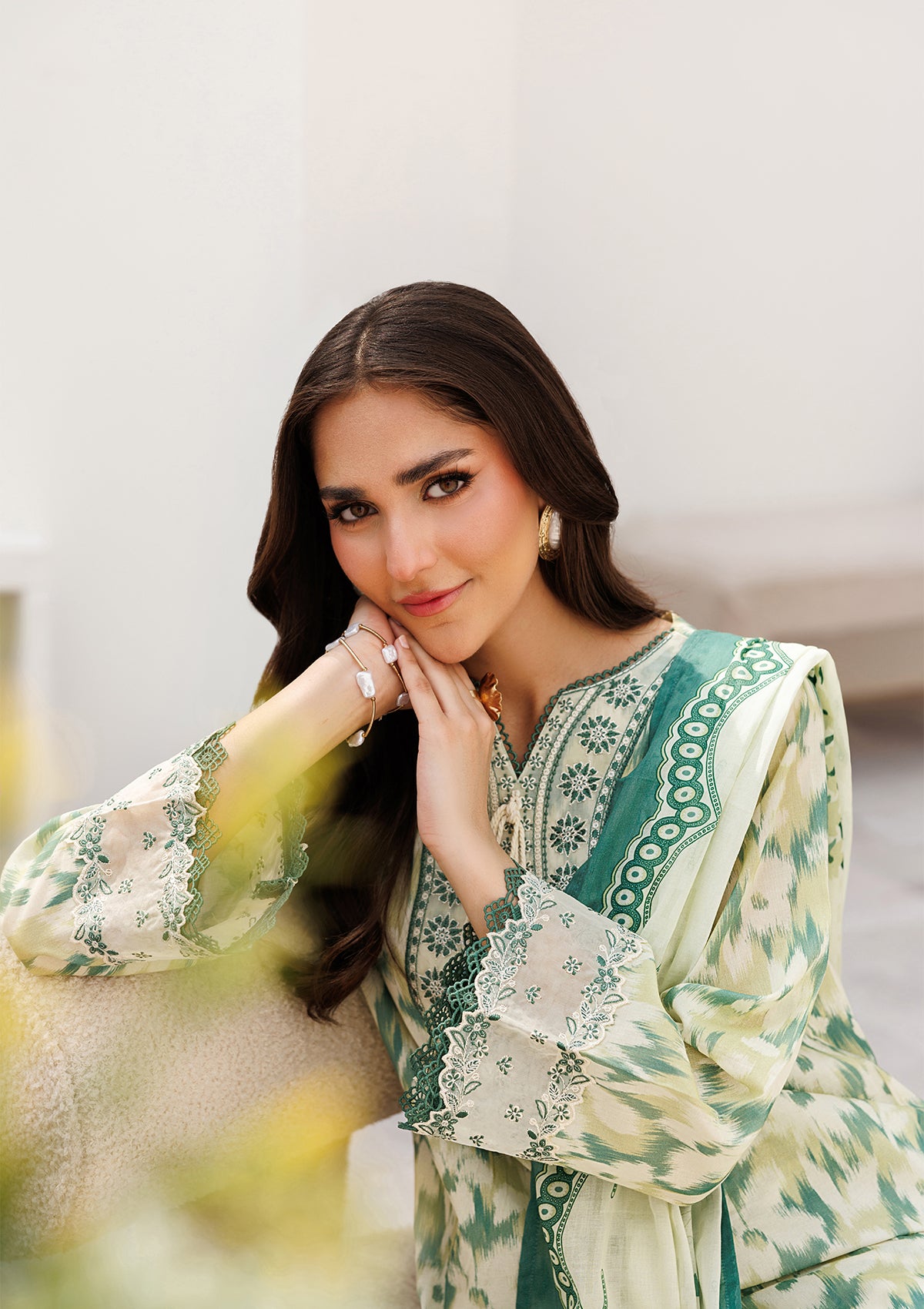 PRINTED EMB LAWN BT006810-LGR