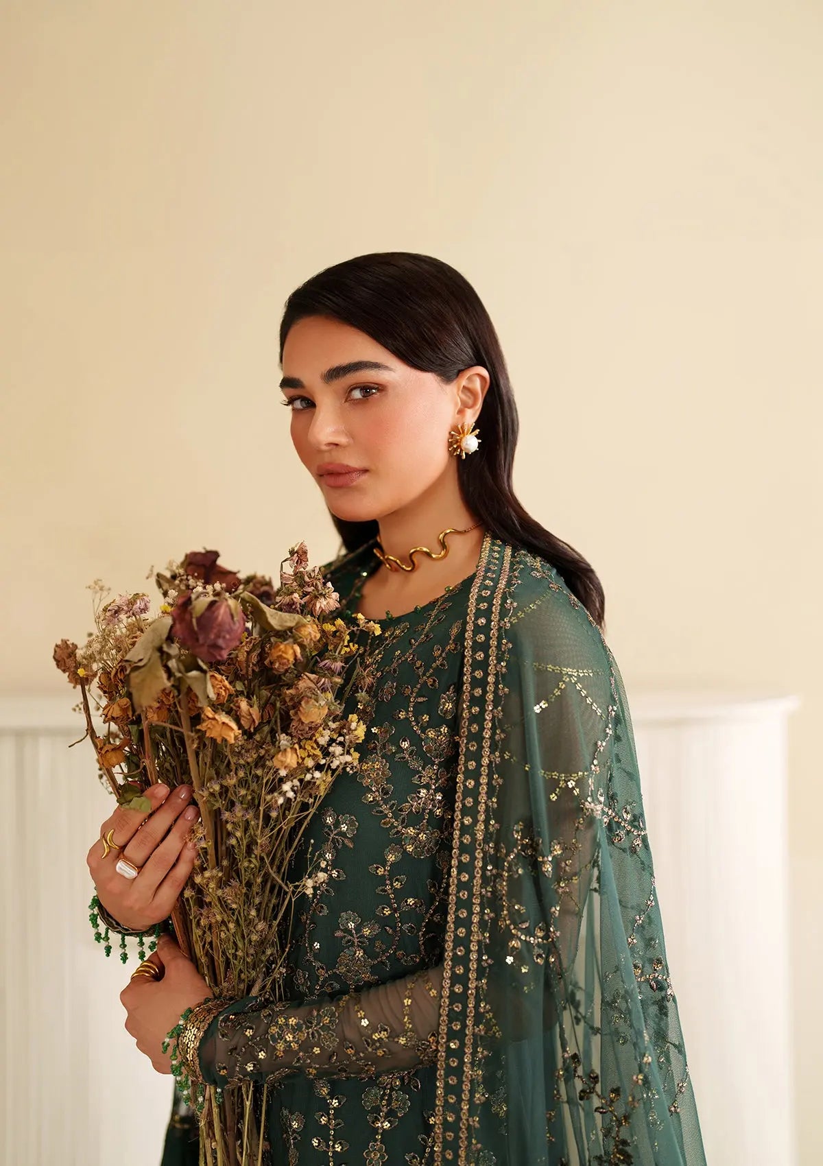 Embroidered Net BT6488-GRN Bin Tayyab