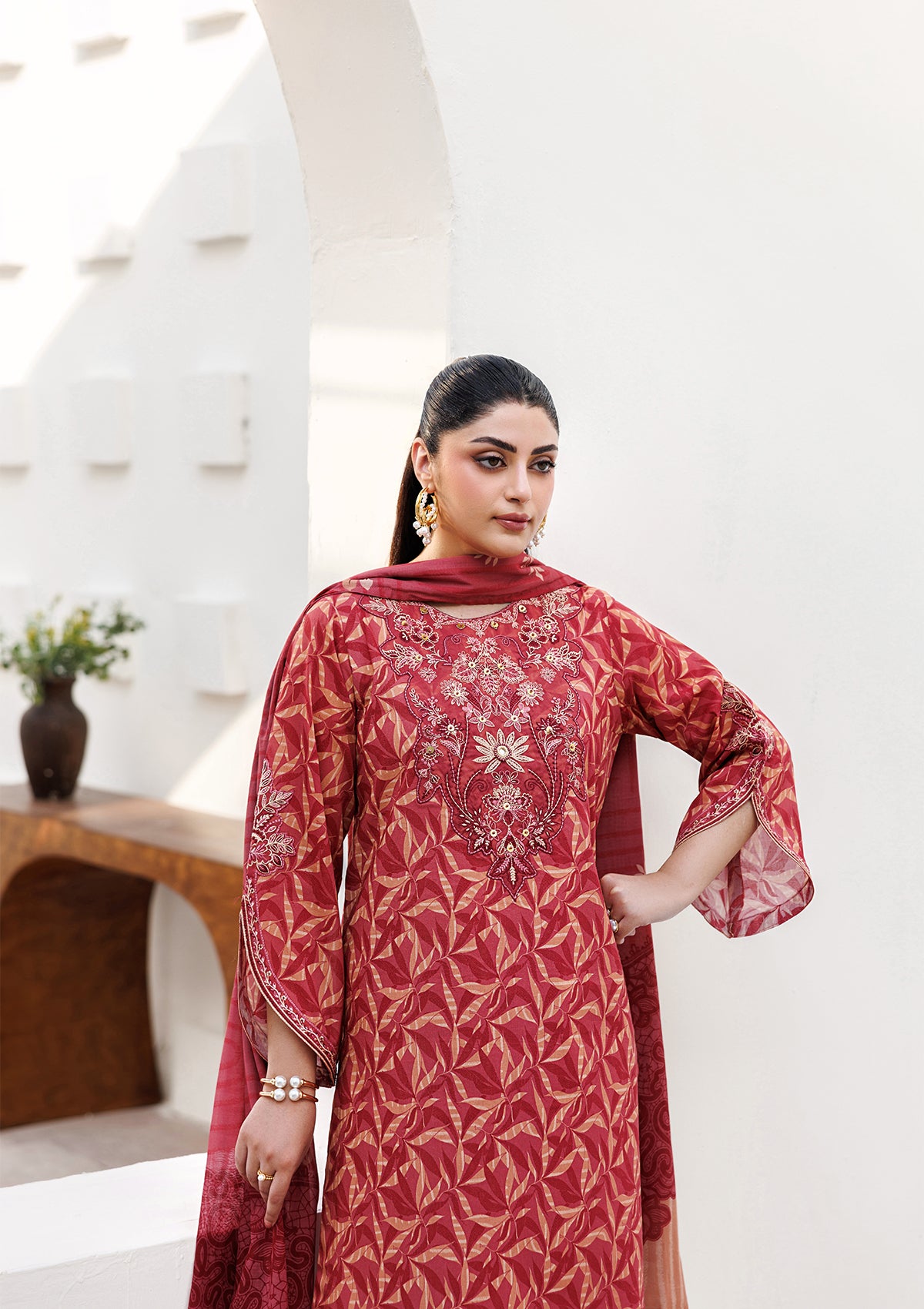 PRINTED EMB LAWN BT006810-LMR