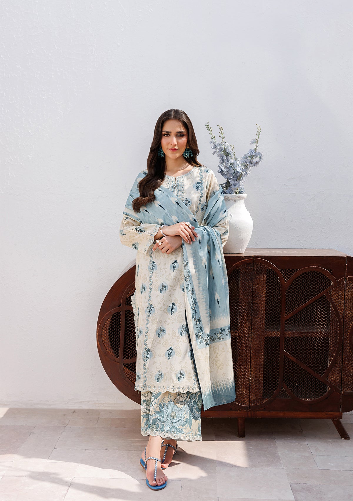 PRINTED EMB LAWN BT006810-OWH