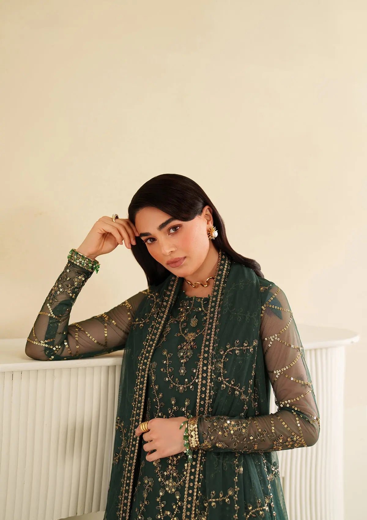 Embroidered Net BT6488-GRN Bin Tayyab