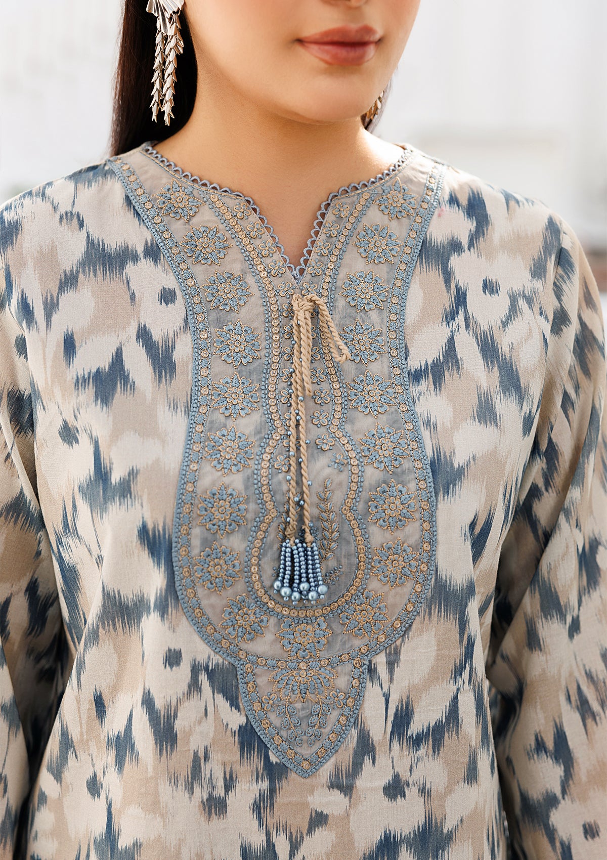 PRINTED EMB LAWN BT006810-SNB