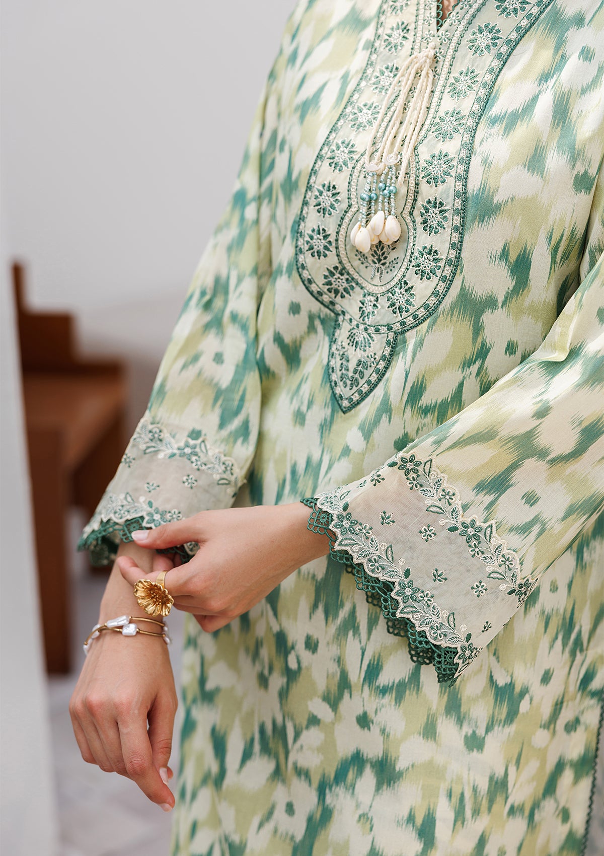 PRINTED EMB LAWN BT006810-LGR