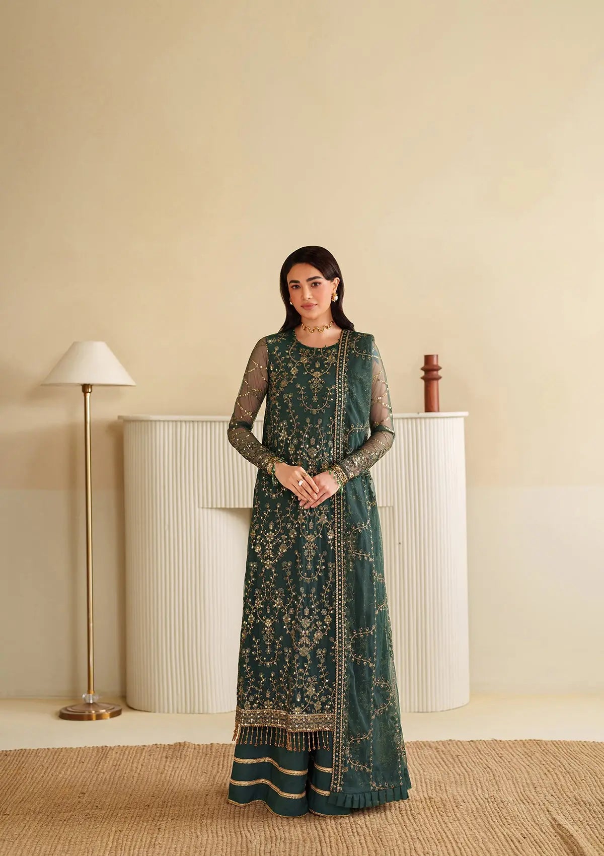 Embroidered Net BT6488-GRN Bin Tayyab
