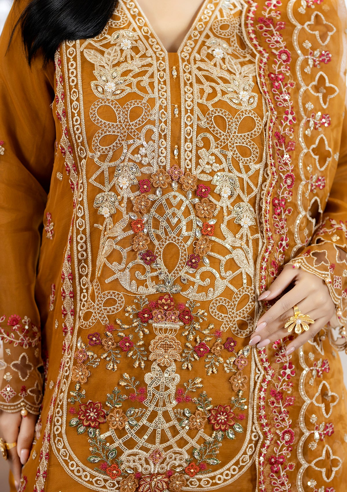 Embroidered Organza BT006508-MRD