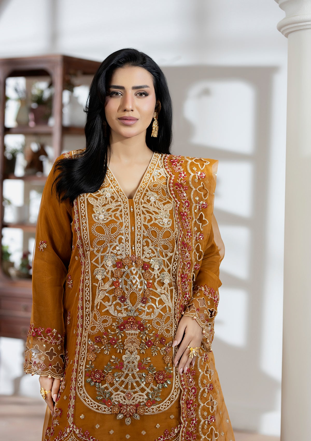 Embroidered Organza BT006508-MRD