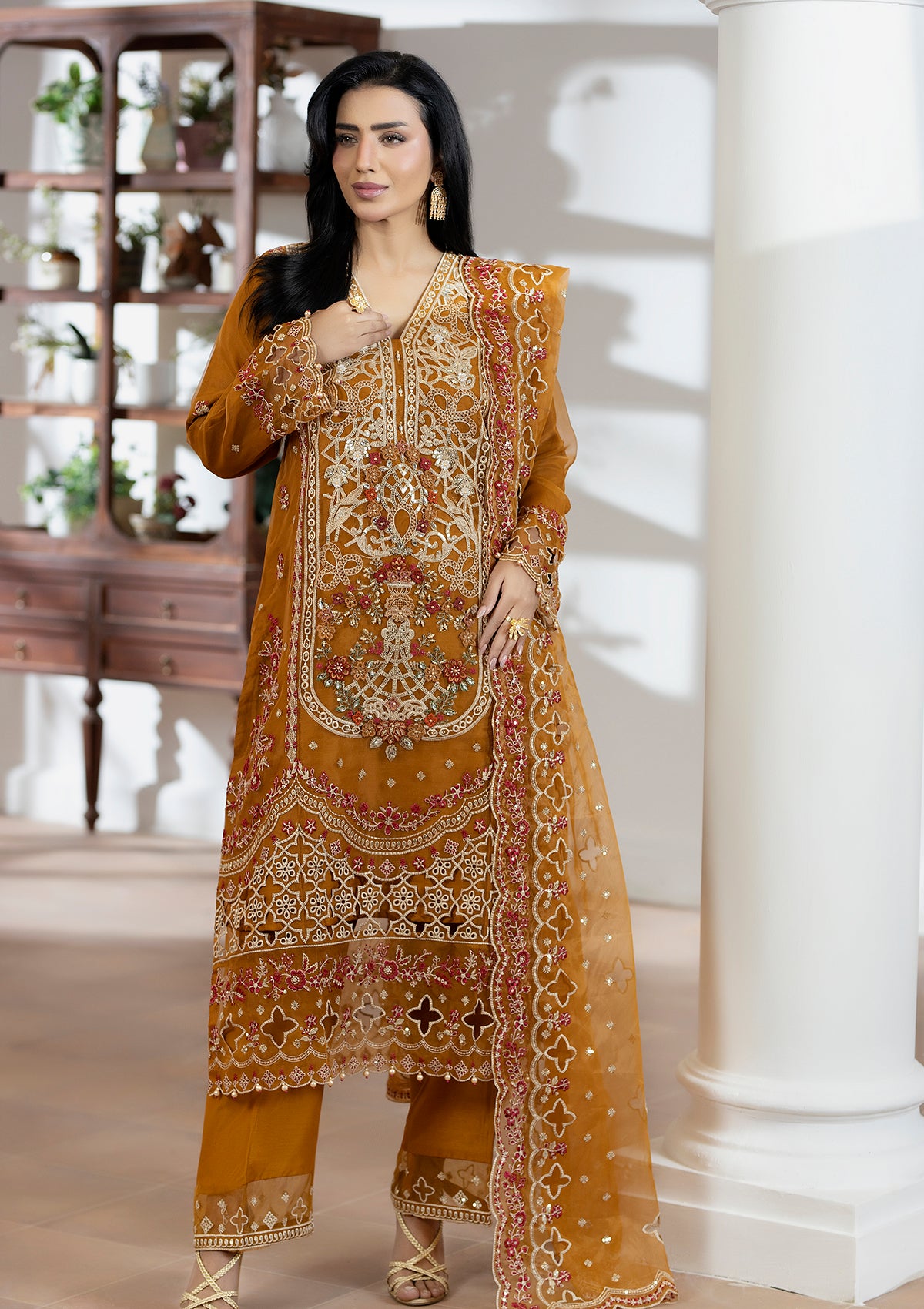 Embroidered Organza BT006508-MRD