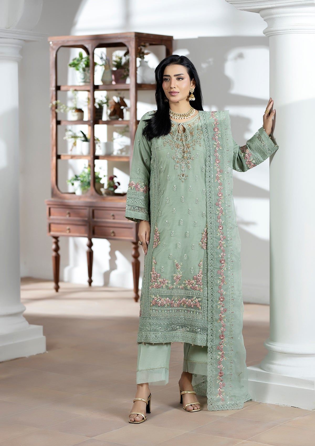 Embroidered Organza BT006615-PST