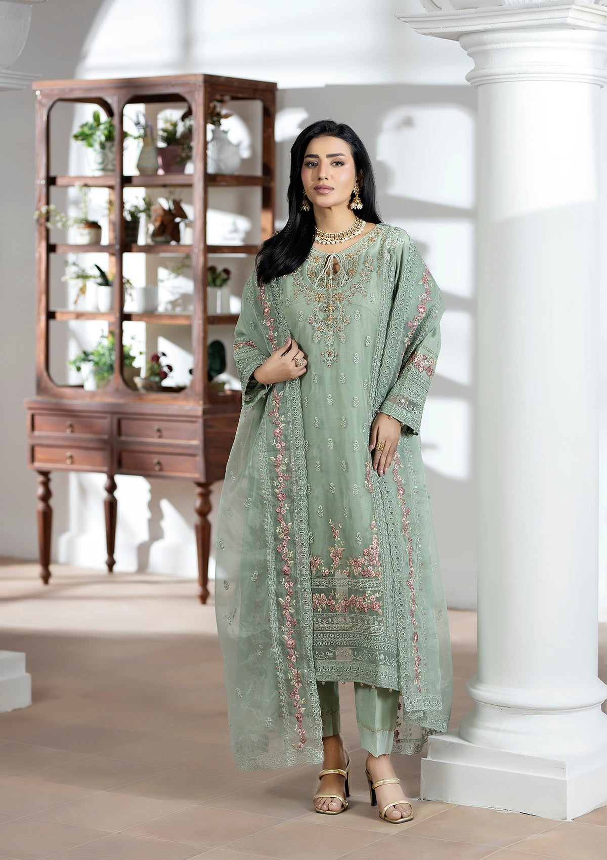 Embroidered Organza BT006615-PST