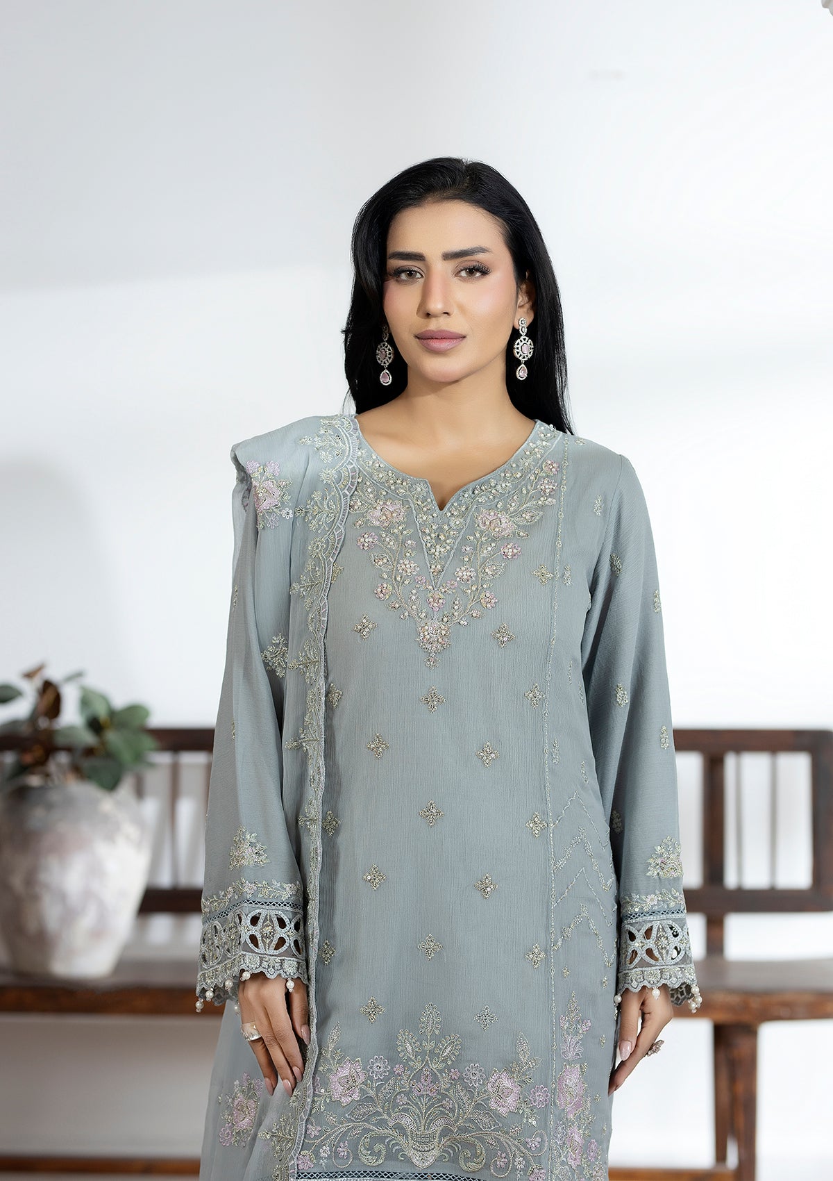 Embroidered Chiffon BT006606-GRY