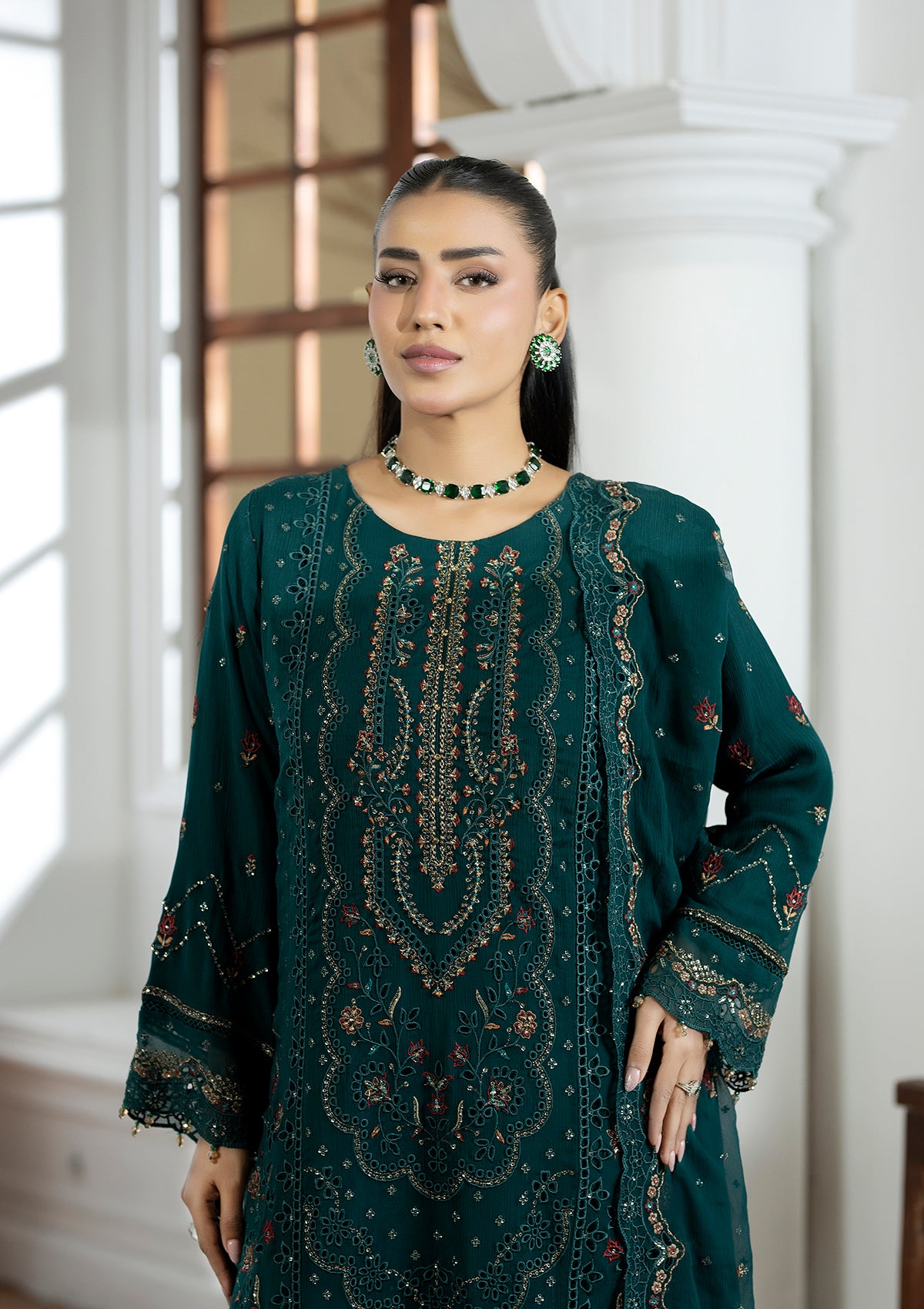Embroidered Chiffon BT006603-SGN