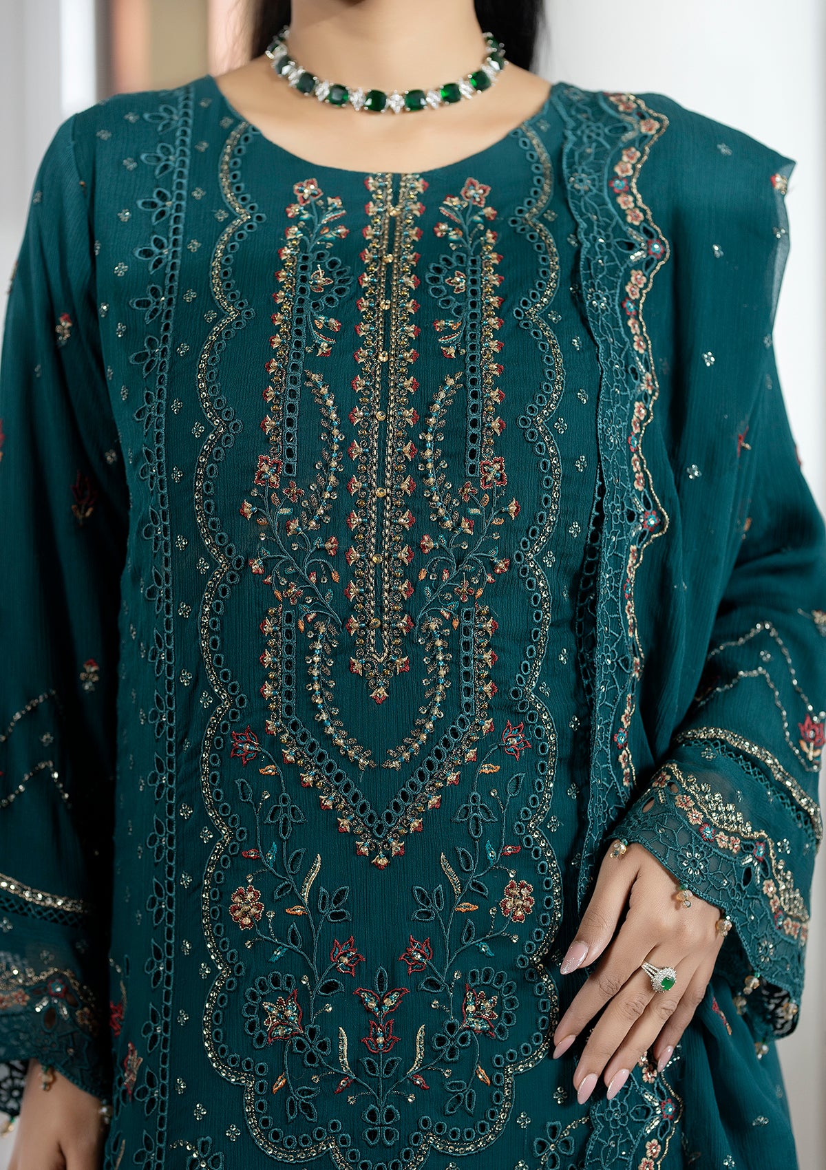 Embroidered Chiffon BT006603-SGN