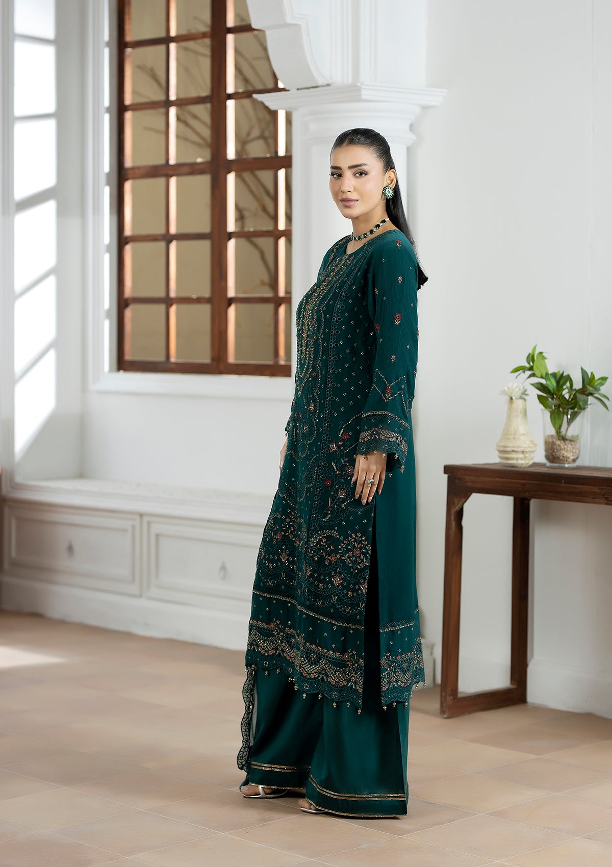 Embroidered Chiffon BT006603-SGN