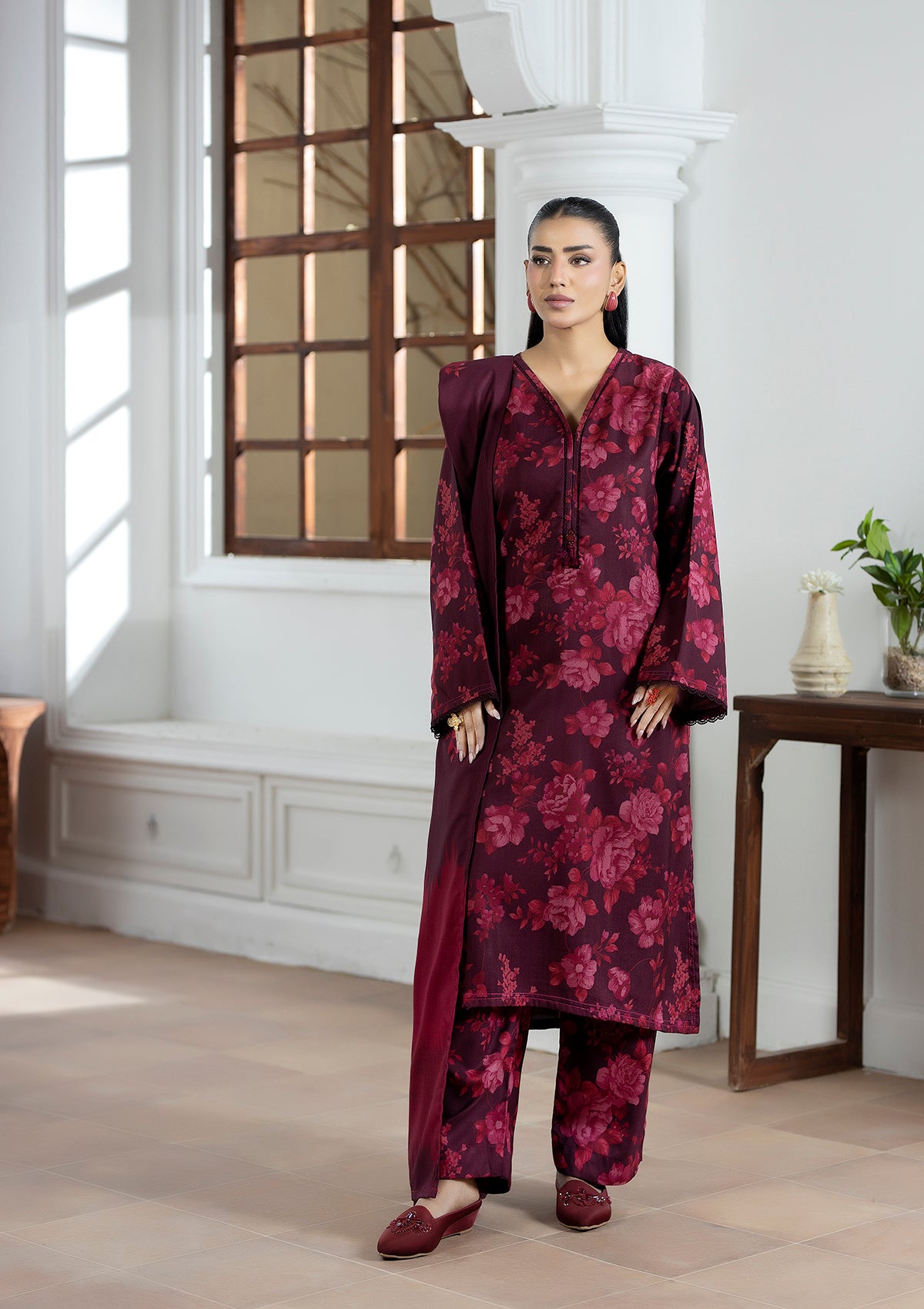 Printed Dhanak BT006605-RED