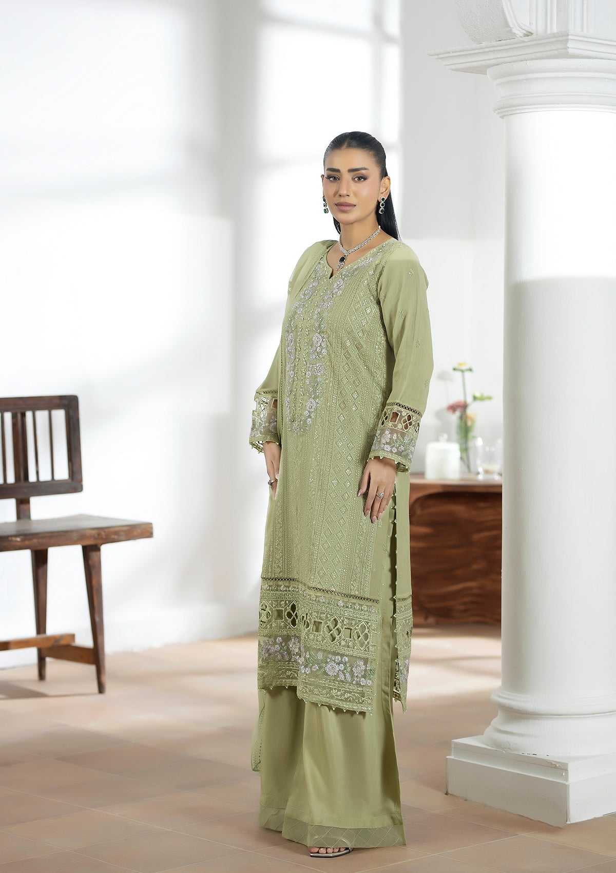 Embroidered Chiffon BT006602-PST