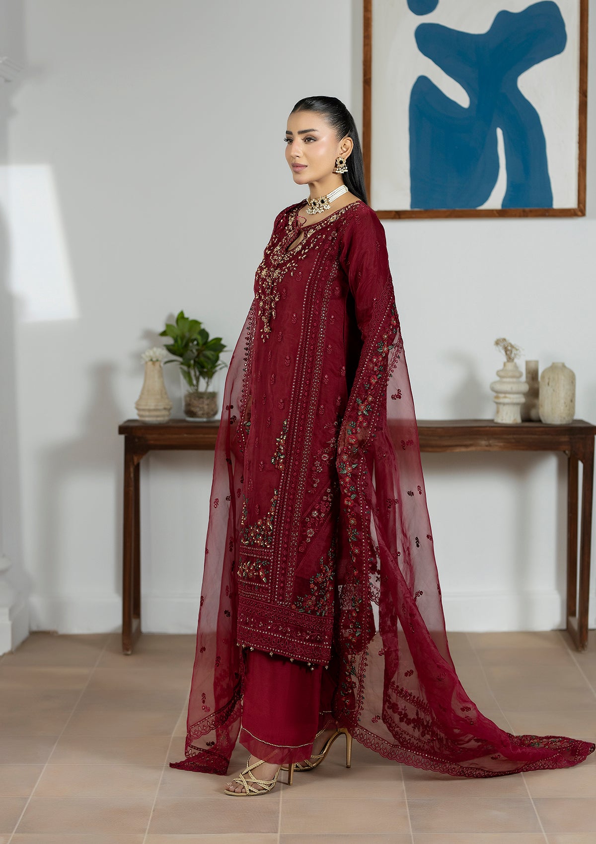 Embroidered Organza BT6615-MRN