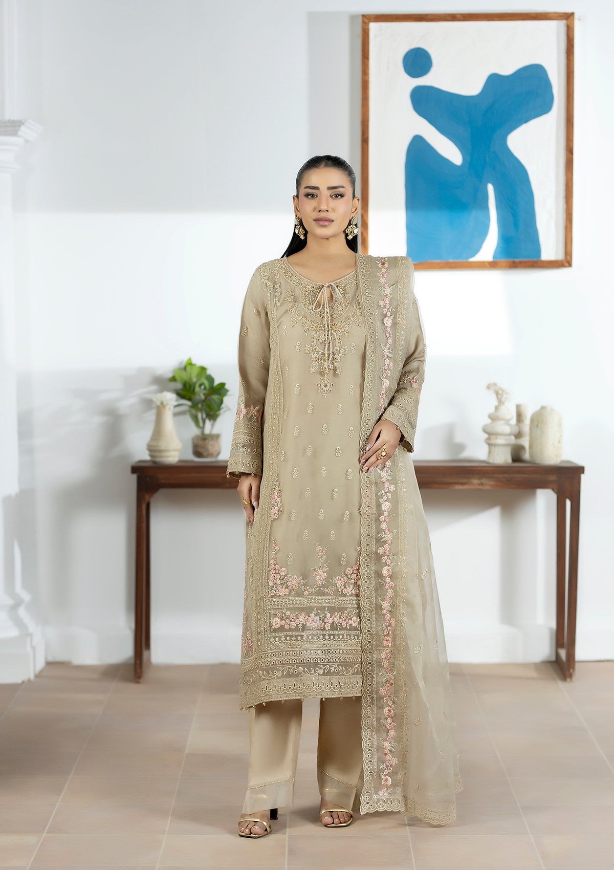 Embroidered Organza BT006615-LBR