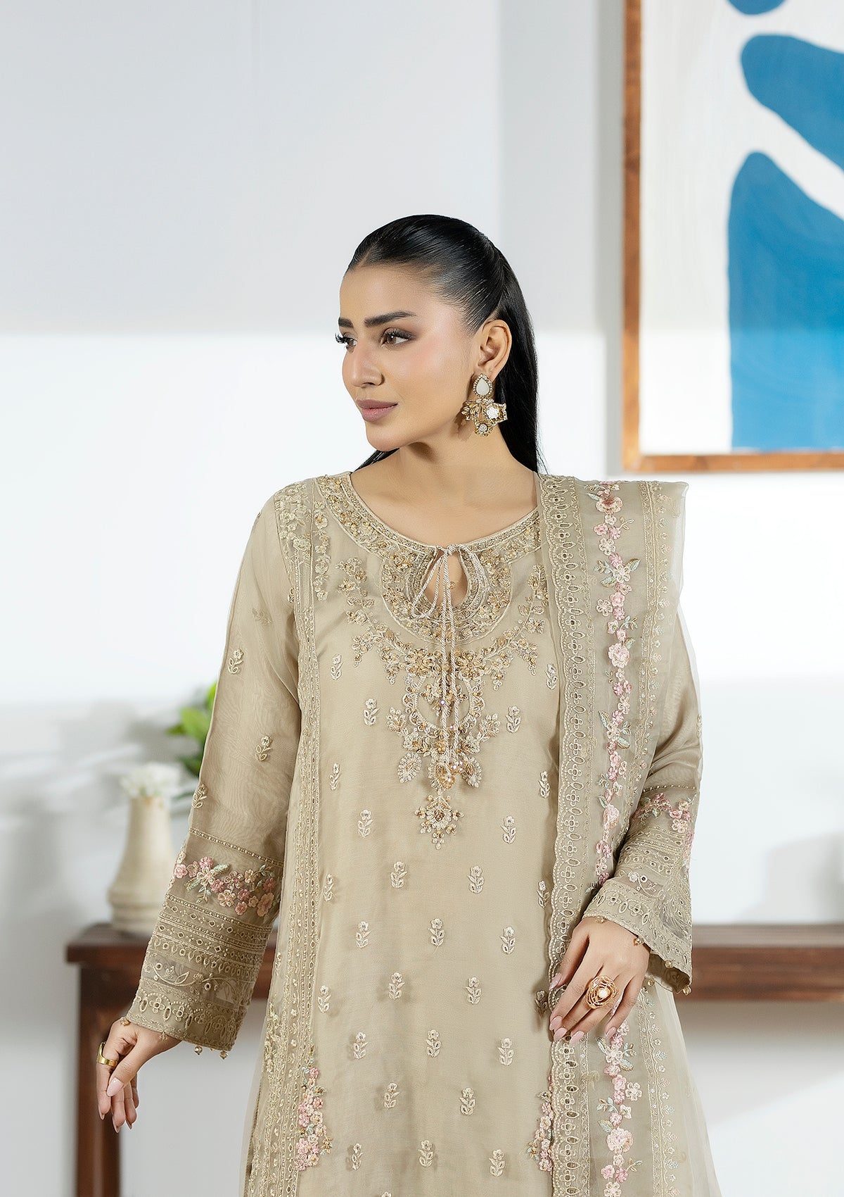 Embroidered Organza BT006615-LBR