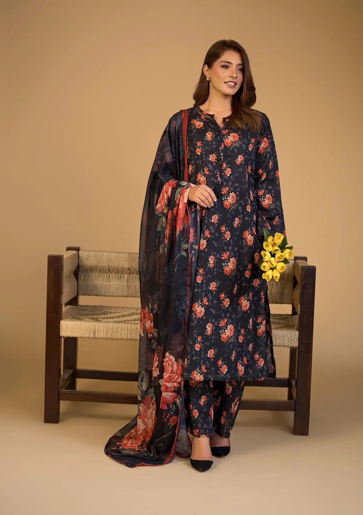 PRINTED LAWN BT6286-BLK Bin Tayyab