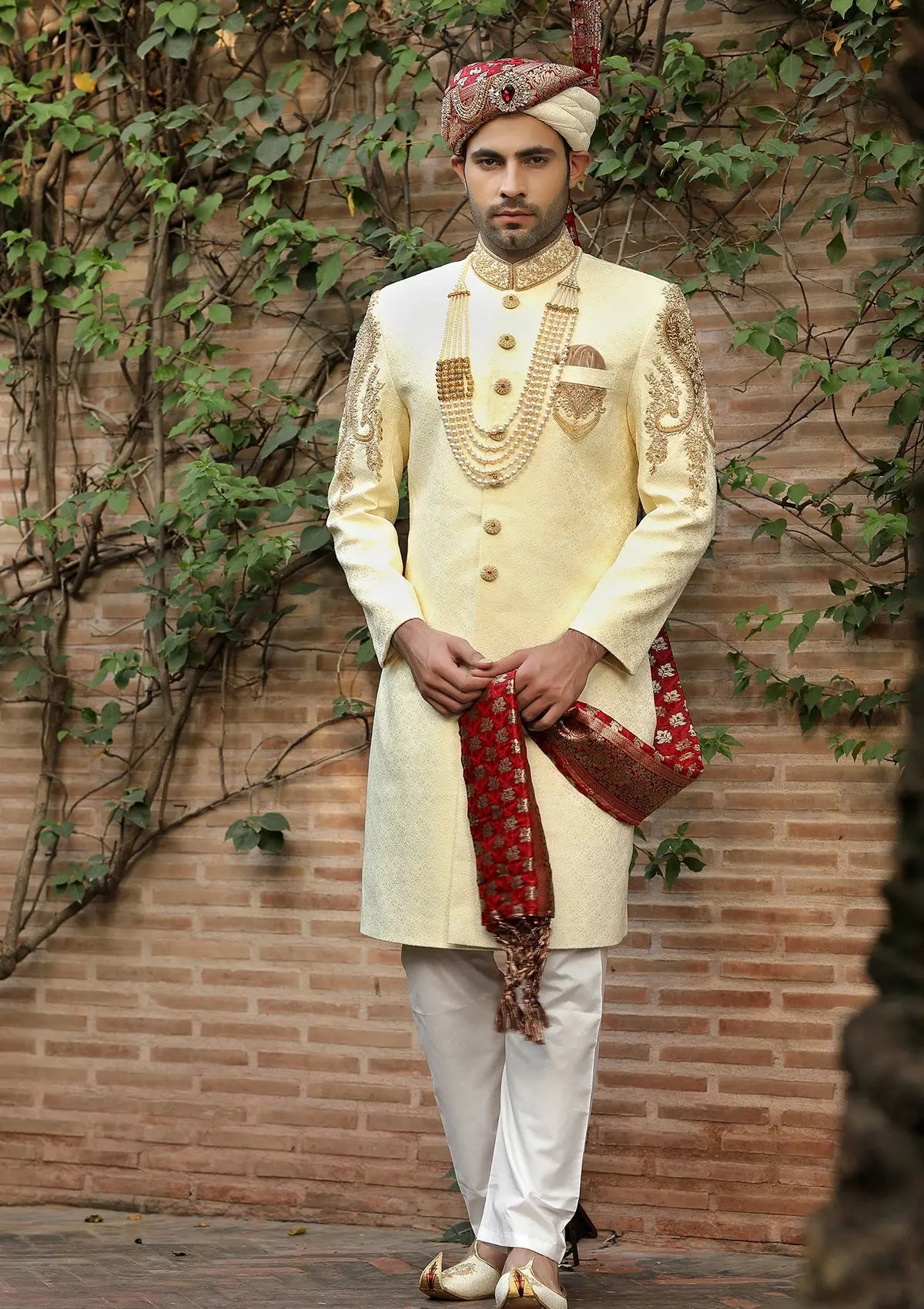 Bin Tayyab Sherwani (TD-1247-1) Cream Bin Tayyab