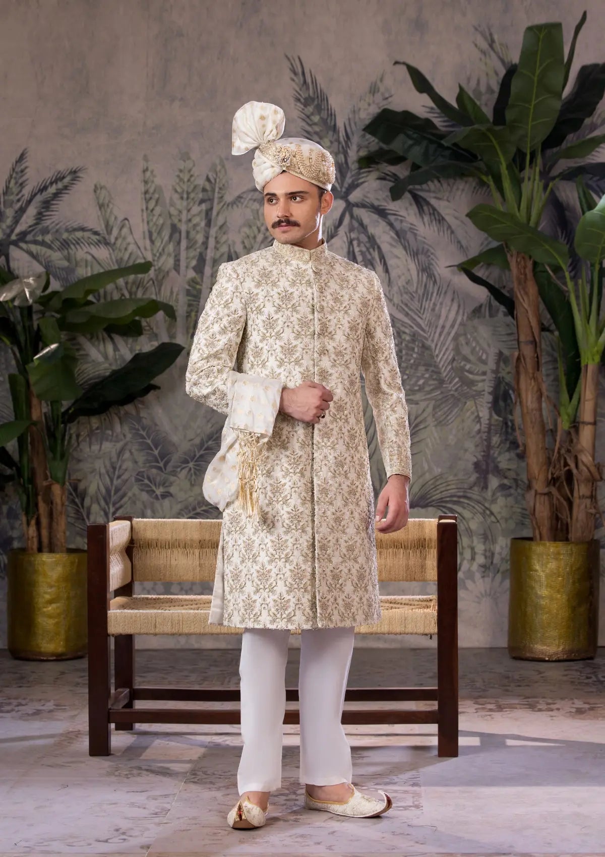 Bin Tayyab Sherwani (TD-1819) OFF-WHITE Bin Tayyab