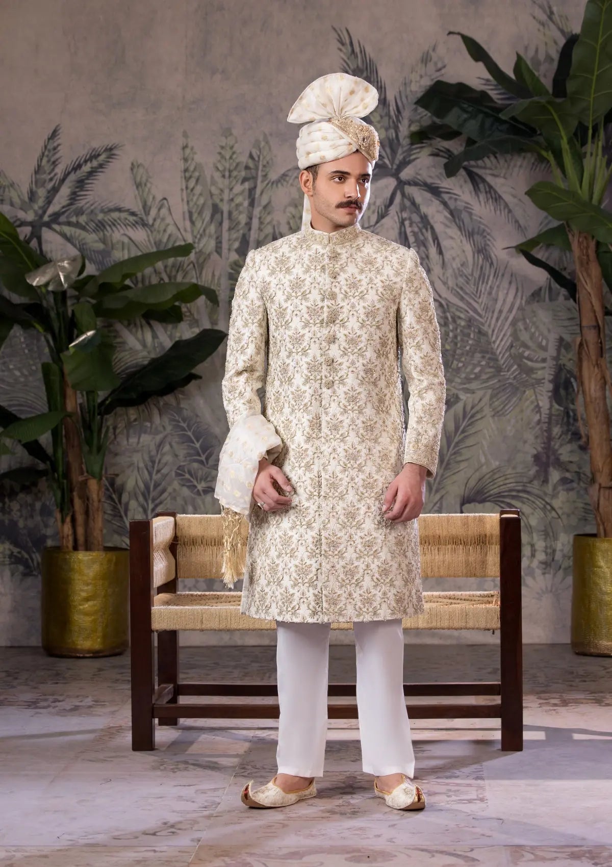 Bin Tayyab Sherwani (TD-1819) OFF-WHITE Bin Tayyab