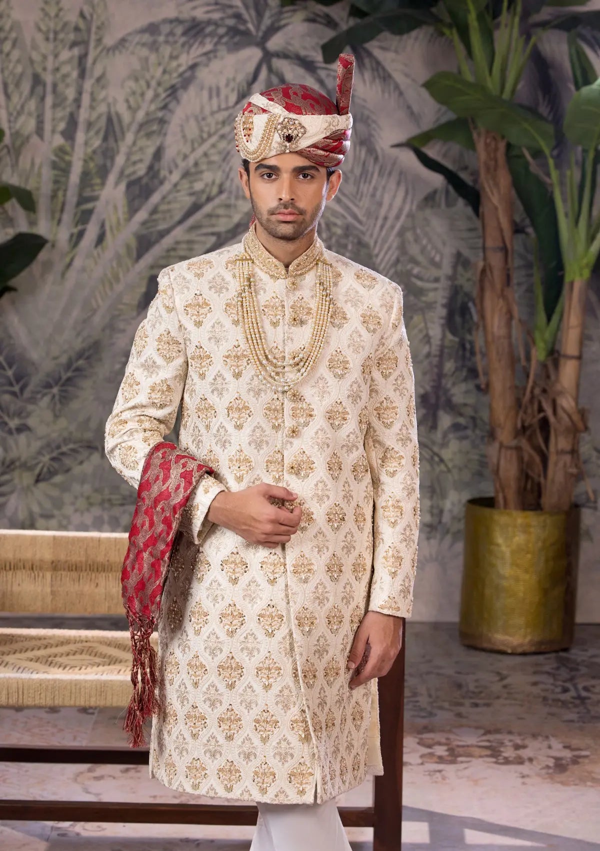 Bin Tayyab Sherwani (TD-1541) OFF WHITE Bin Tayyab