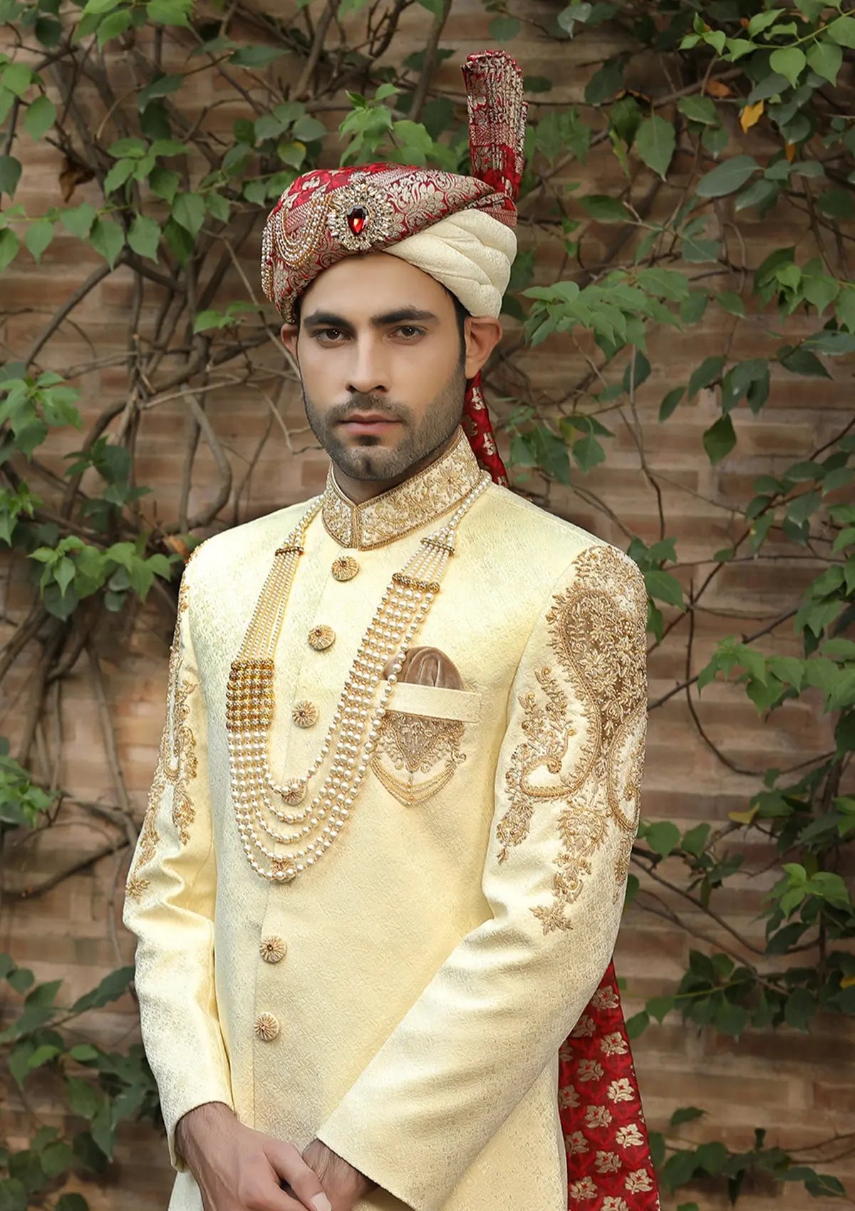 Bin Tayyab Sherwani (TD-1247-1) Cream Bin Tayyab