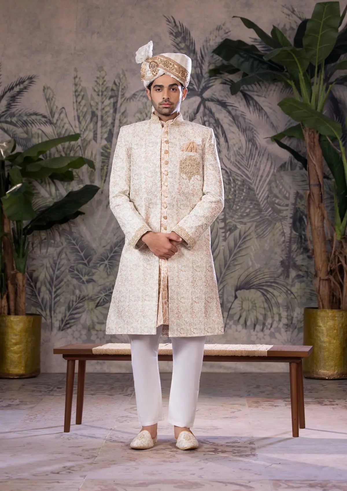 Bin Tayyab Sherwani (TD-1768) OFF WHITE Bin Tayyab