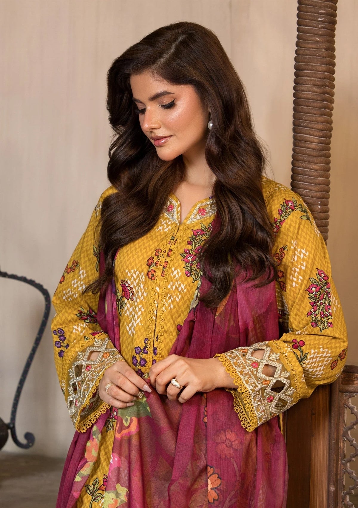 Embroidered Lawn (BT006320-YLO)