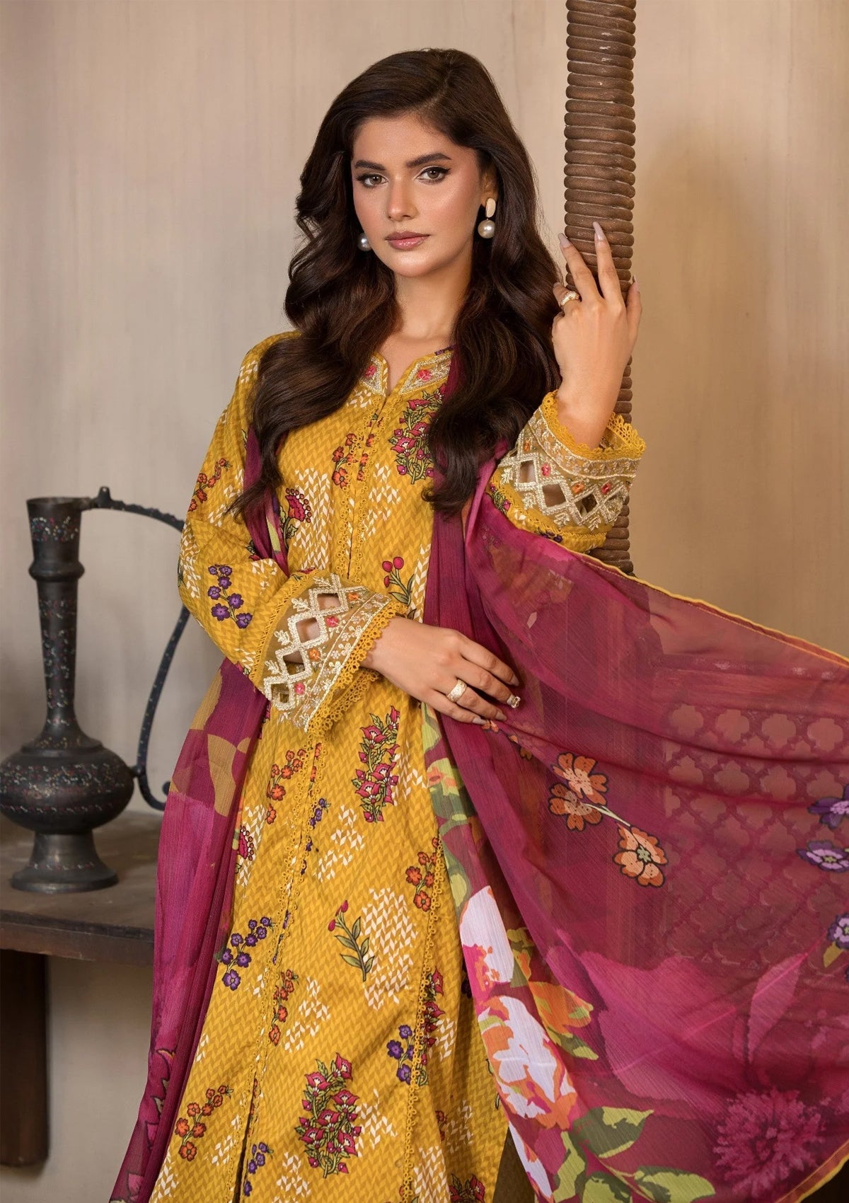 Embroidered Lawn (BT006320-YLO)
