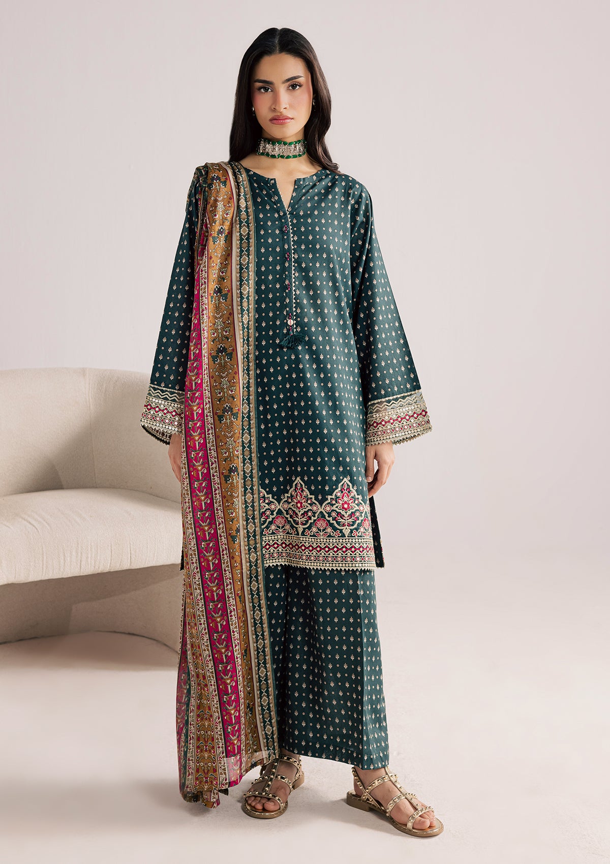 PRINTED EMBROIDERED LAWN BT006852-SGN