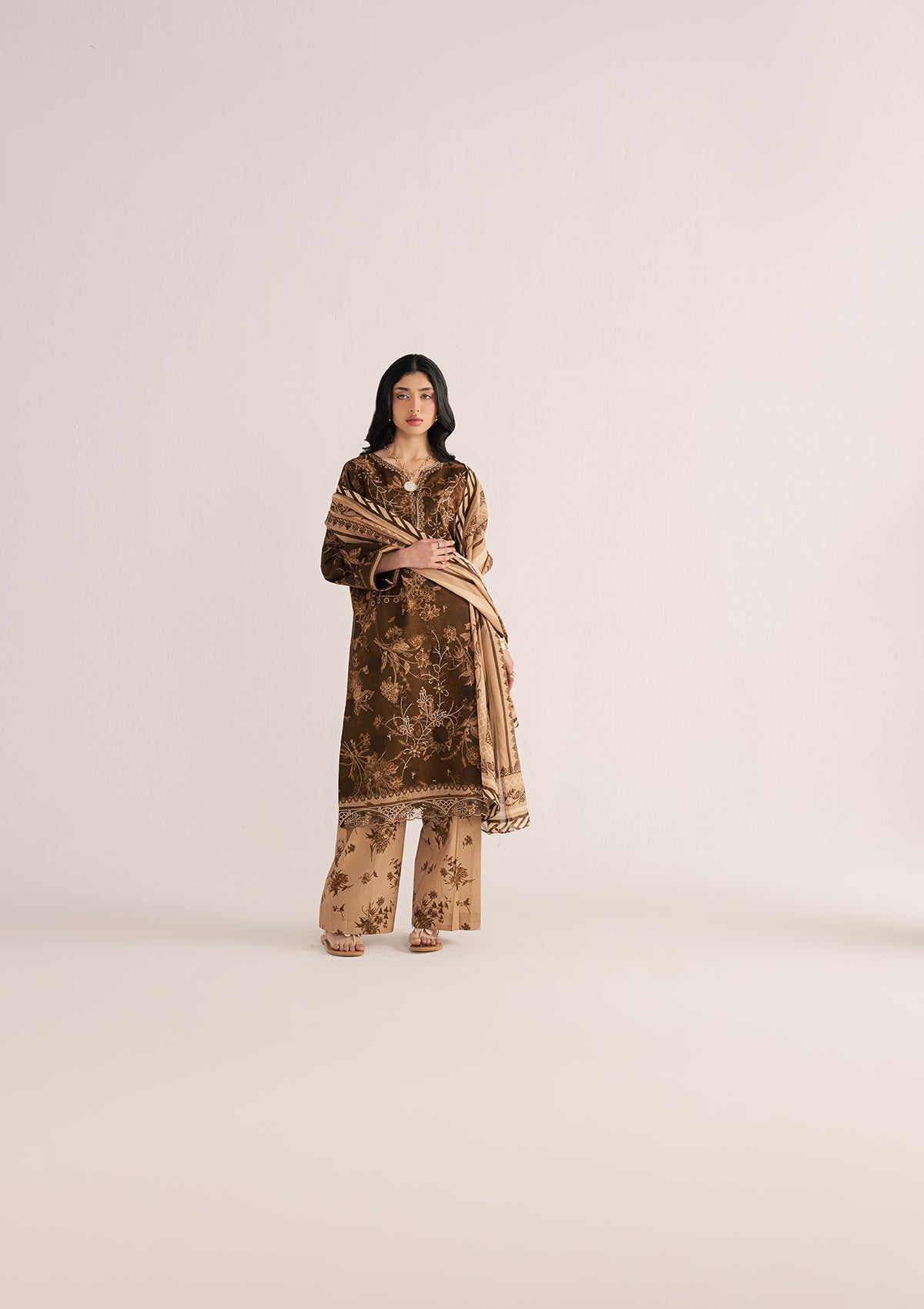 PRINTED EMBROIDERED LAWN BT006860-BRW