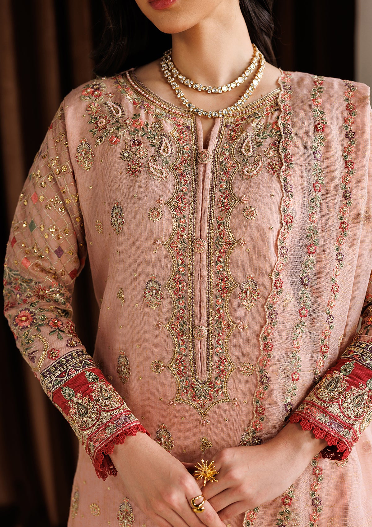 EMBROIDERED KHADDINET BT006754-LPK