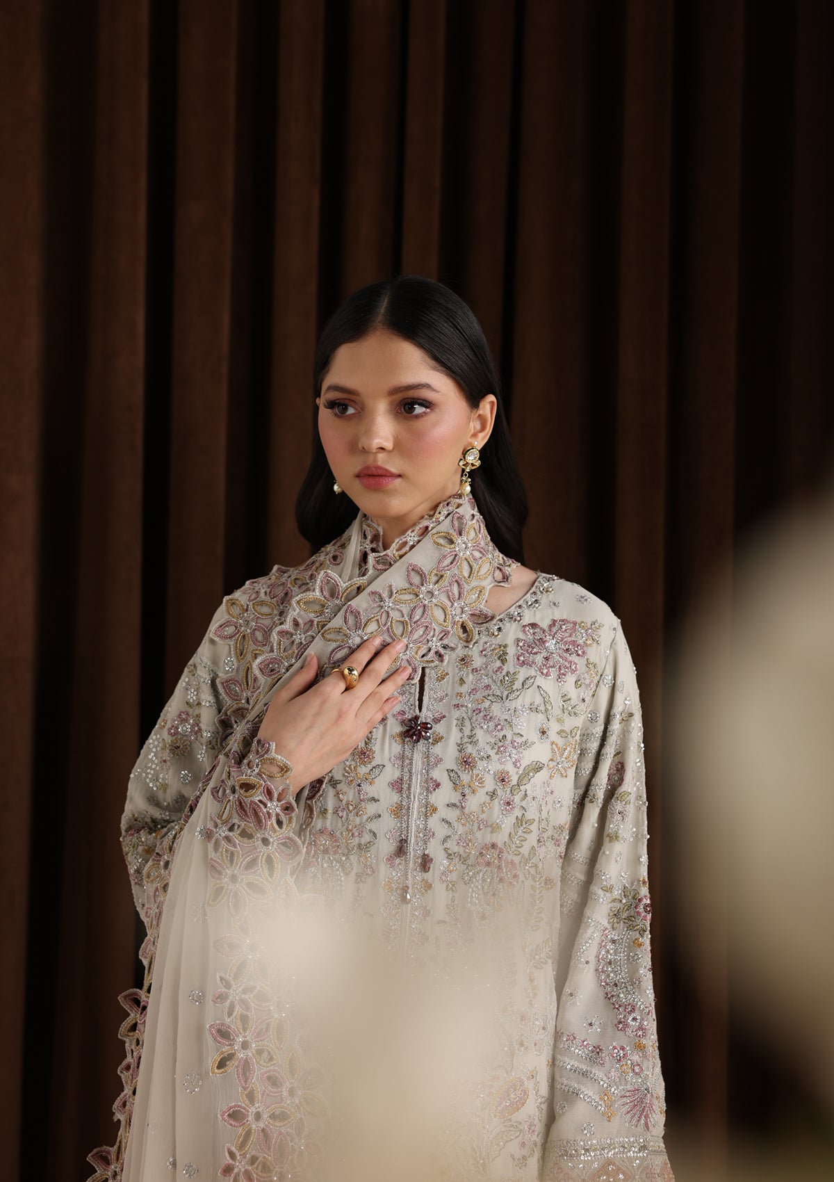 Embroidered Chiffon BT006678-GRY