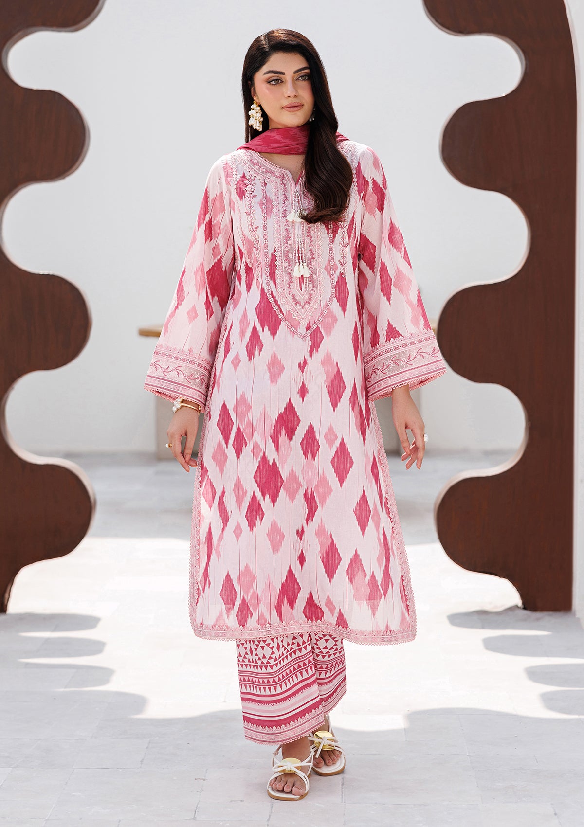 PRINTED EMB LAWN BT006810-LPK