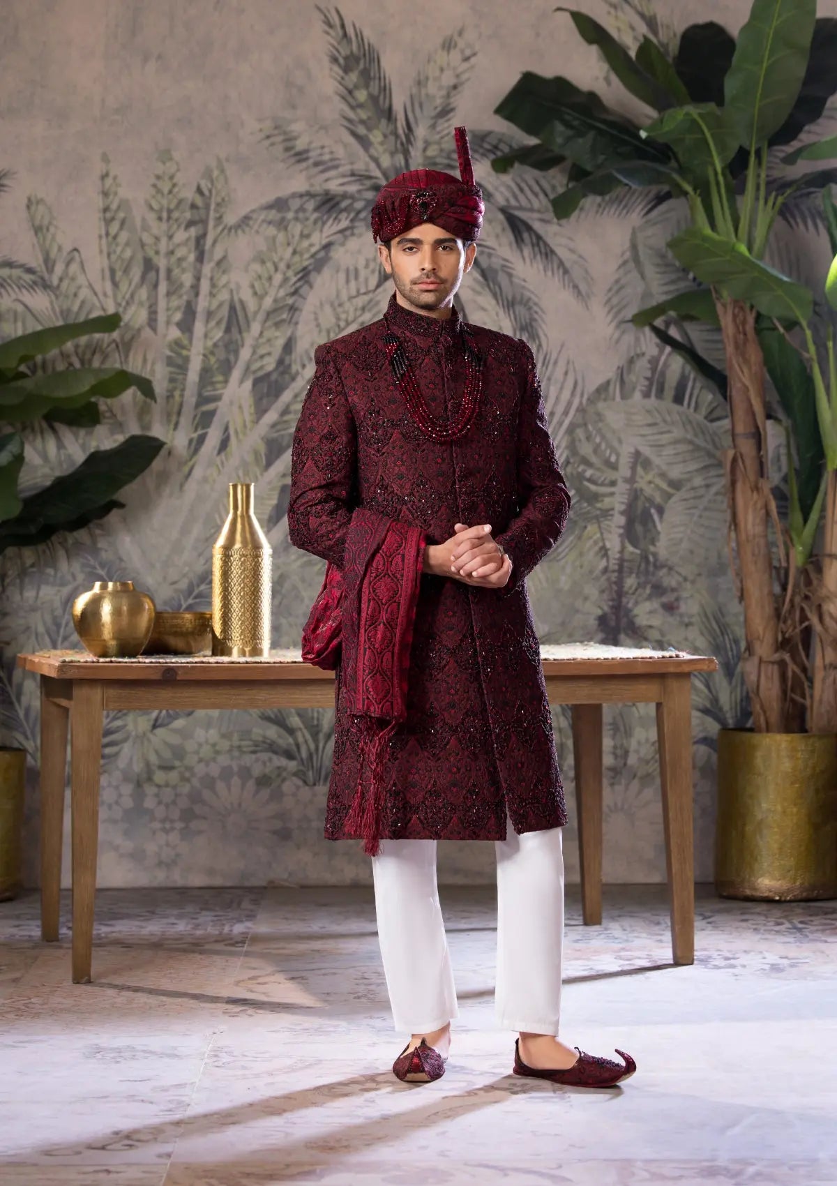 Bin Tayyab Sherwani (TD-1690) MEHROON Bin Tayyab