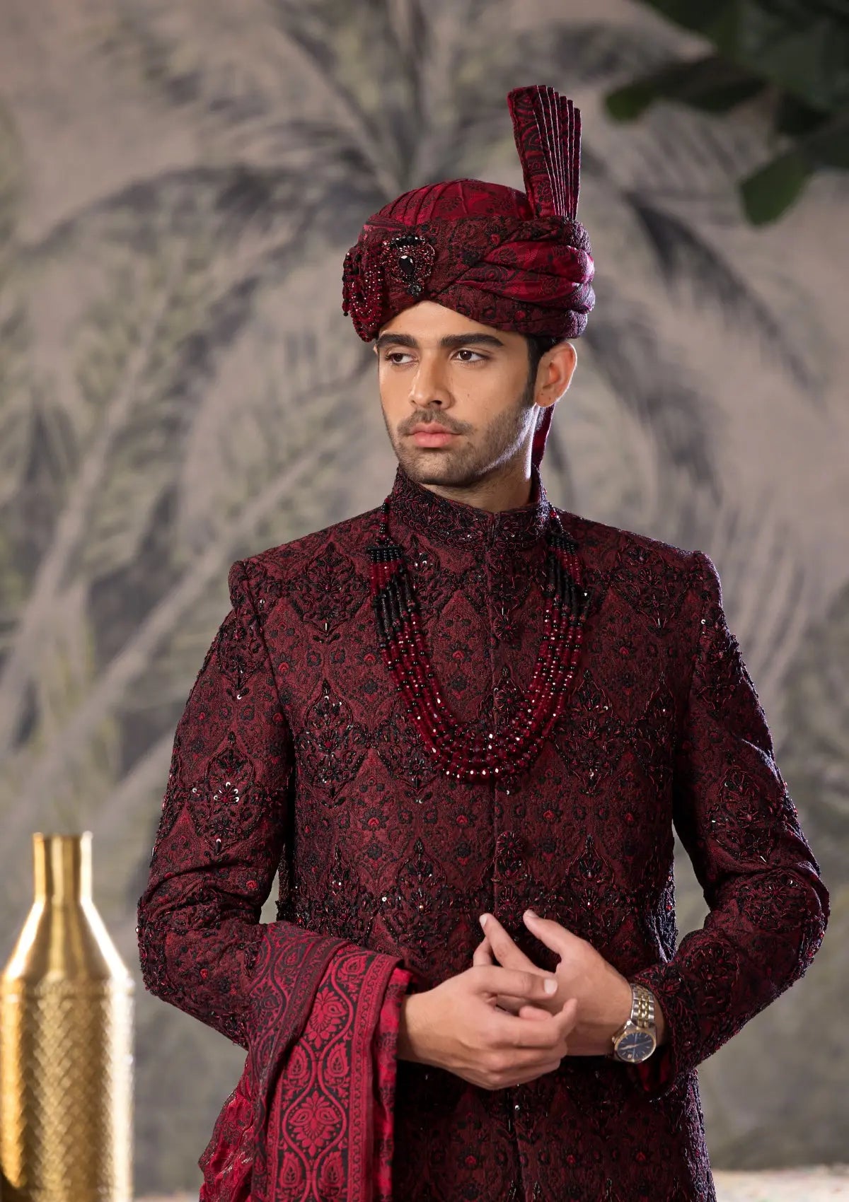Bin Tayyab Sherwani (TD-1690) MEHROON Bin Tayyab