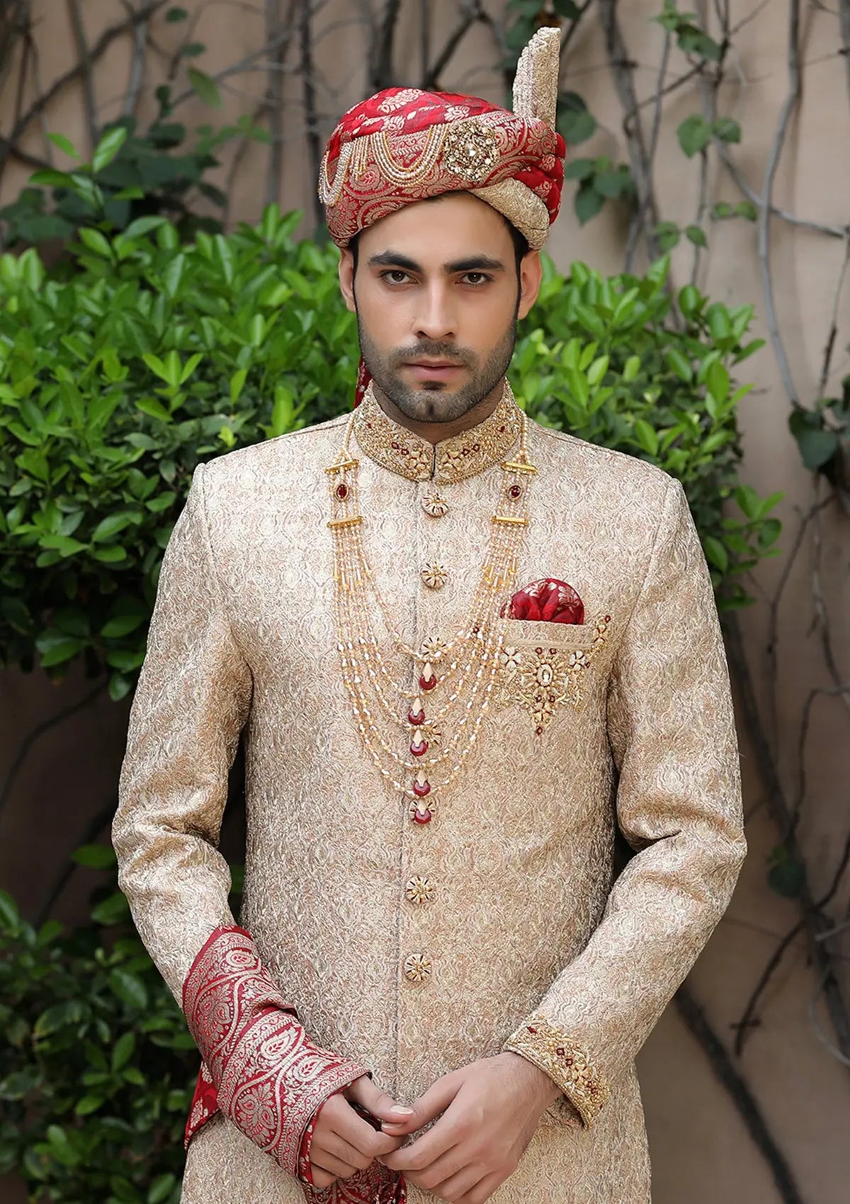 Bin Tayyab Sherwani (TD-1396) Beige Bin Tayyab