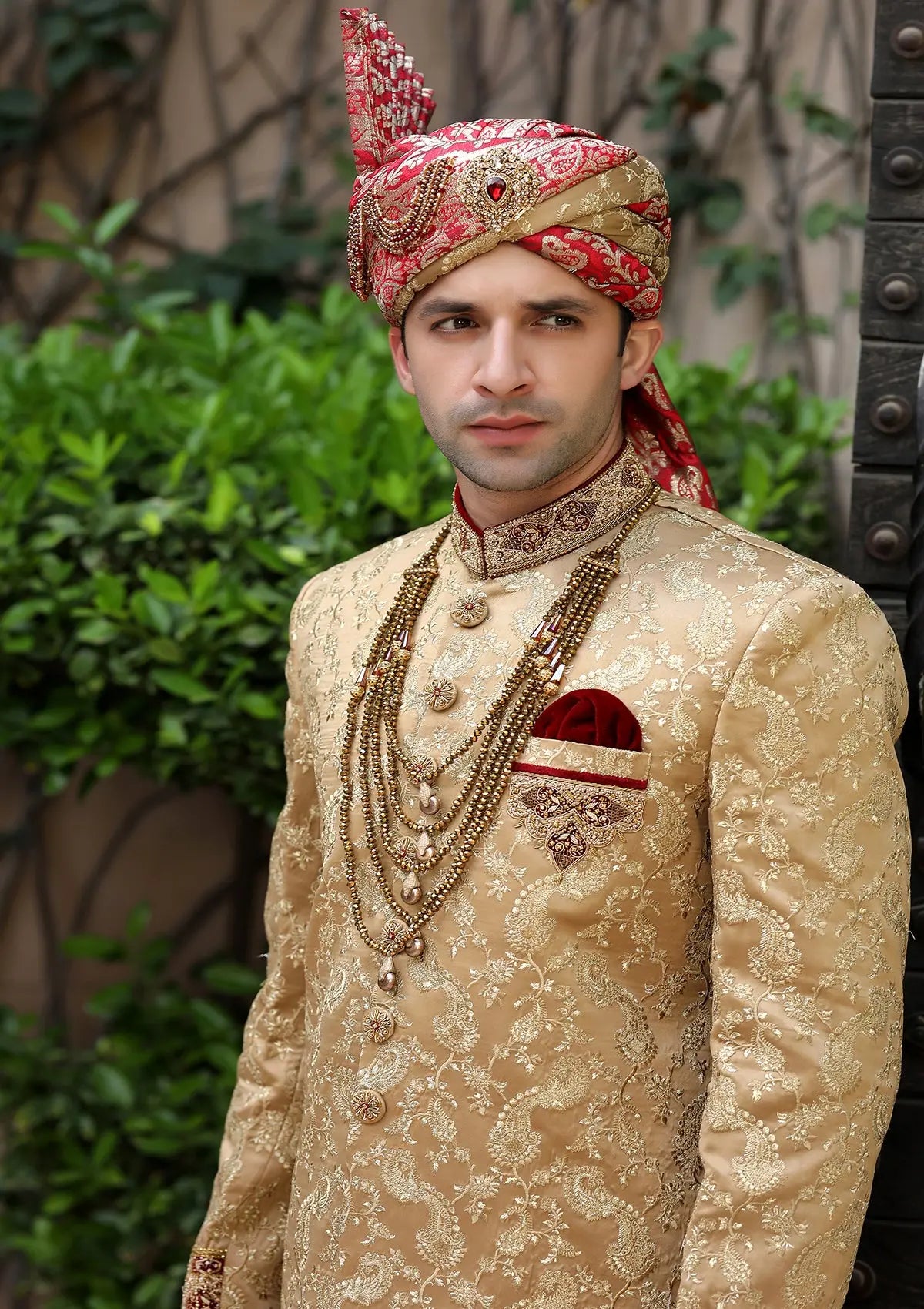 Bin Tayyab Sherwani (TD-1400) Almond Gold Bin Tayyab