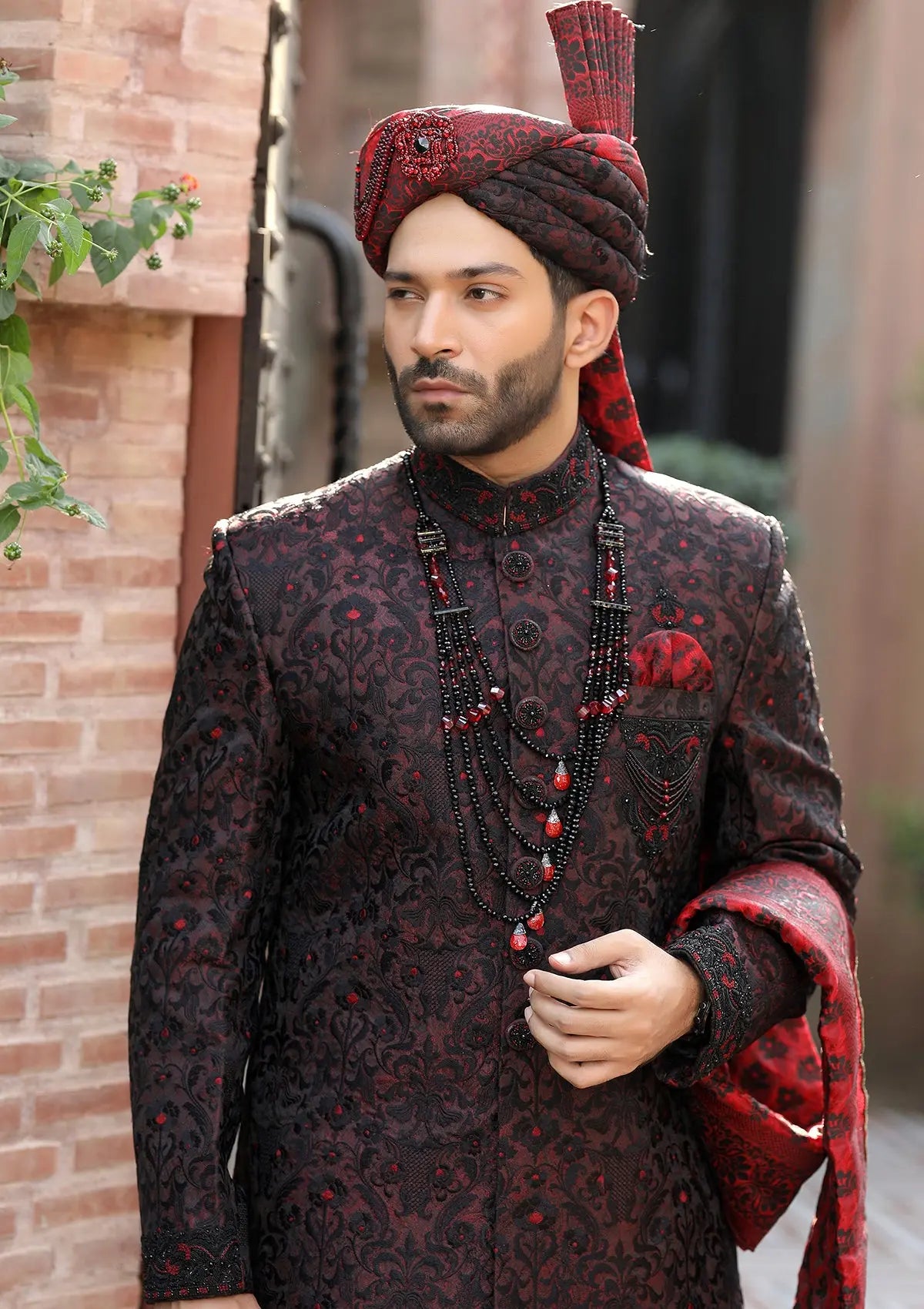 Bin Tayyab Sherwani (TD-1424) Maroon Bin Tayyab