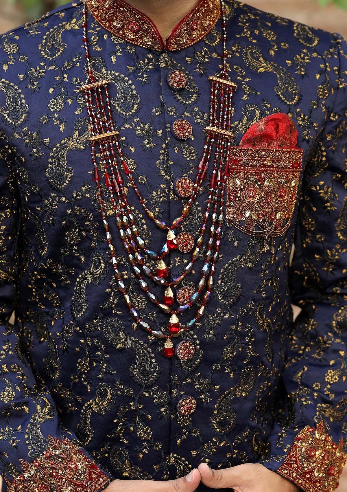 Bin Tayyab Sherwani (TD-1402) Royal Blue Bin Tayyab