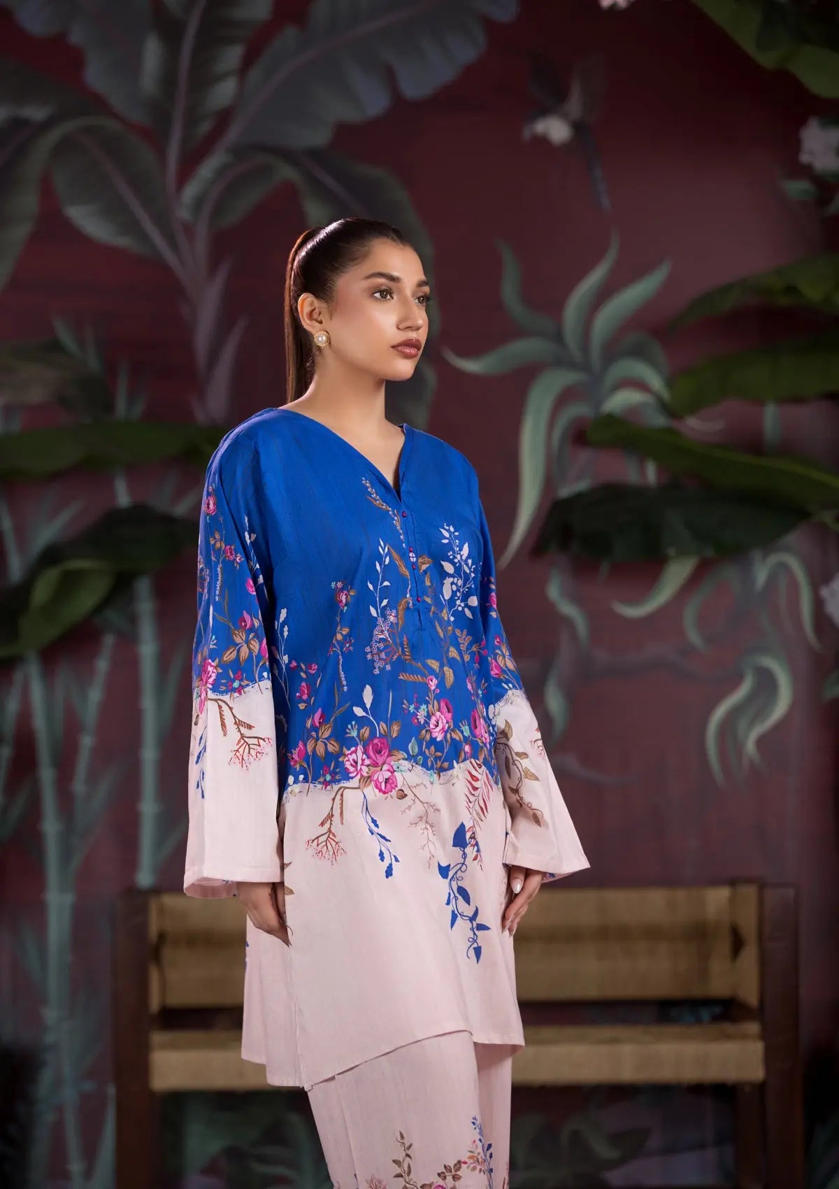 Lawn 2 PC's (BT-5054) Suit P-BLUE Bin Tayyab