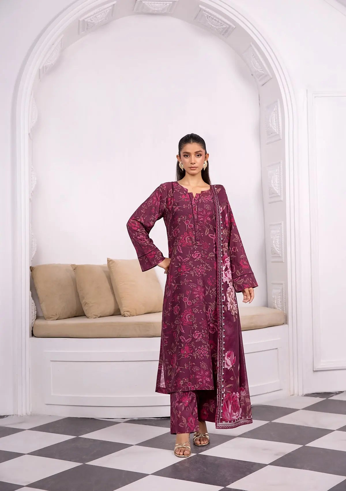 PRINTED LAWN BT6370-MGT Bin Tayyab