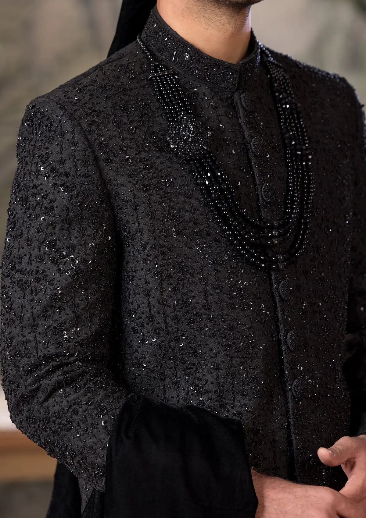 Bin Tayyab Sherwani (TD-1777) Black Bin Tayyab