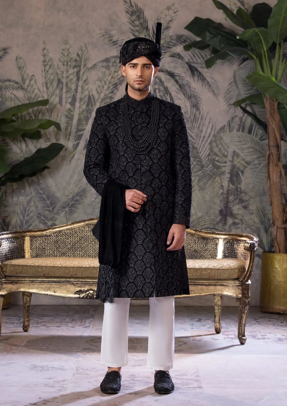 Bin Tayyab Sherwani (TD-1682) BLACK Bin Tayyab