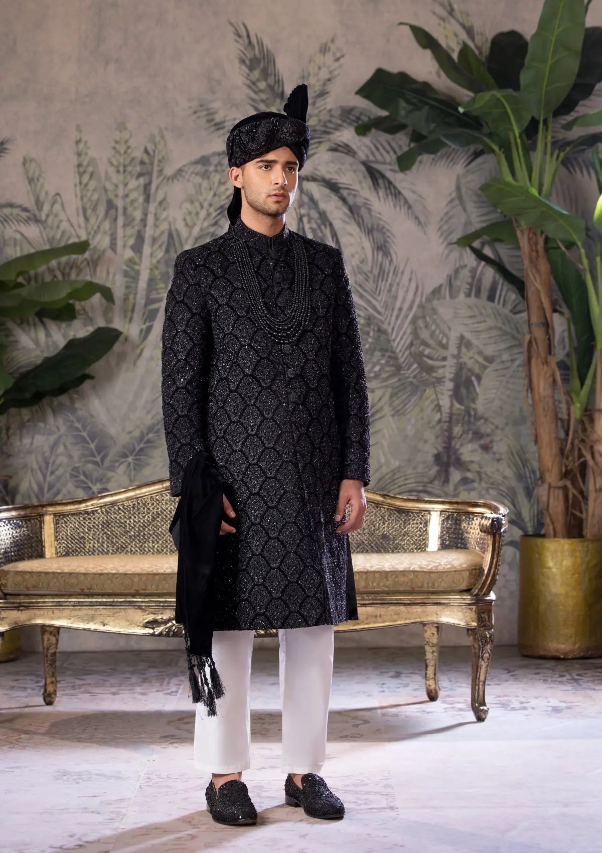 Bin Tayyab Sherwani (TD-1682) BLACK Bin Tayyab