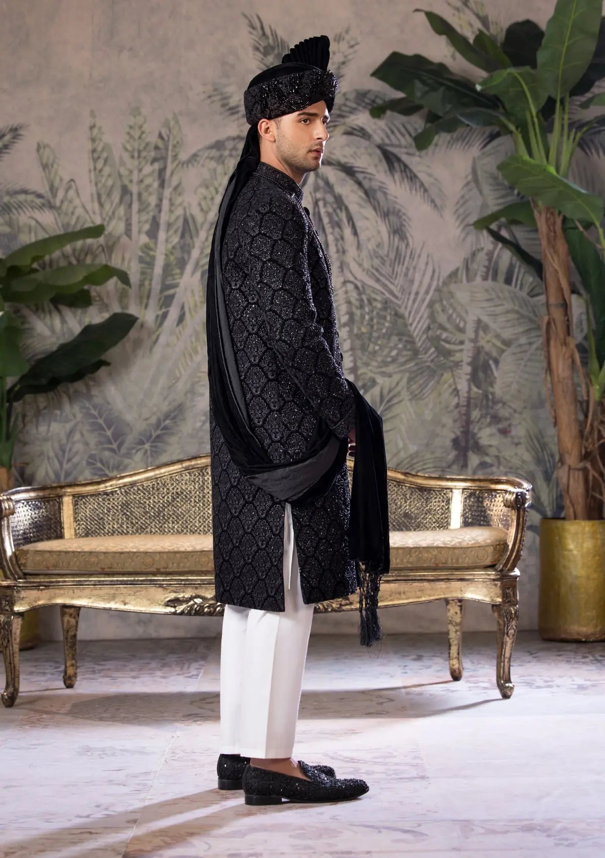 Bin Tayyab Sherwani (TD-1682) BLACK Bin Tayyab