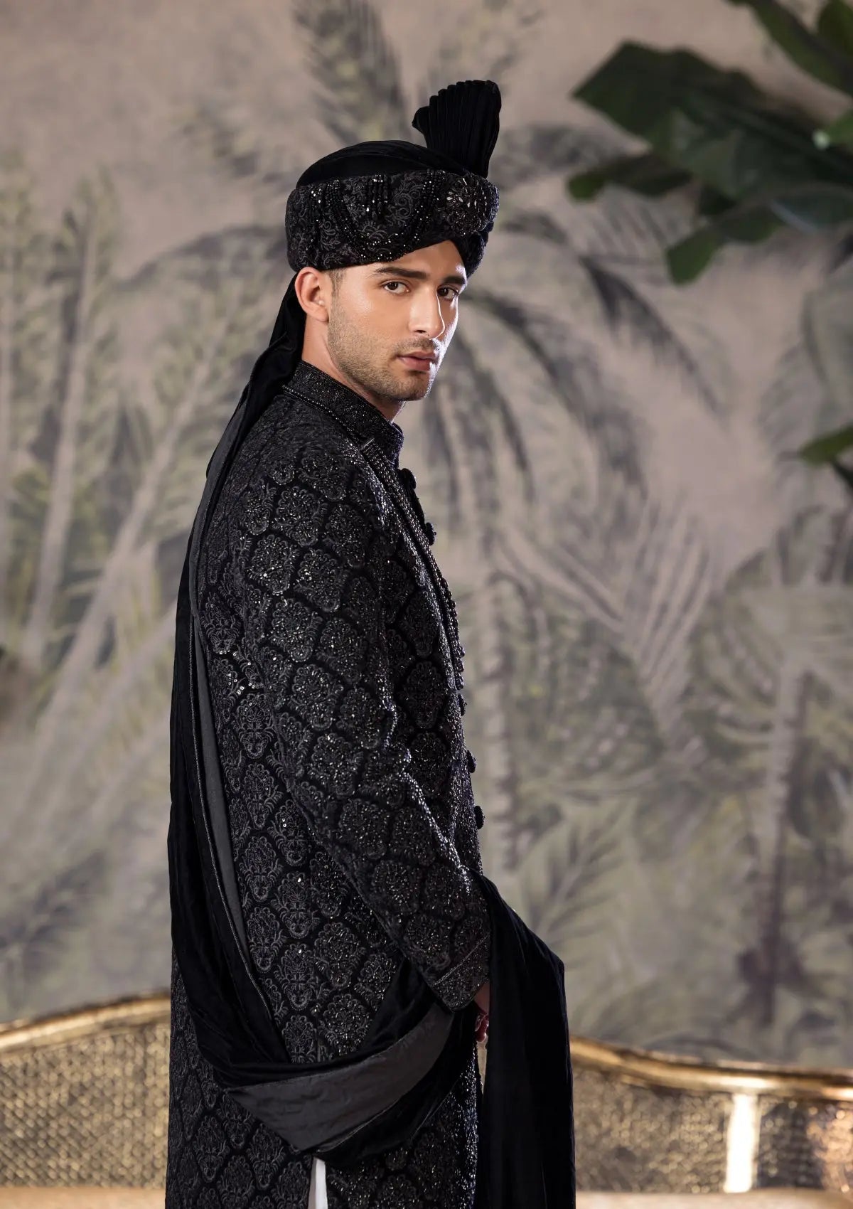 Bin Tayyab Sherwani (TD-1682) BLACK Bin Tayyab